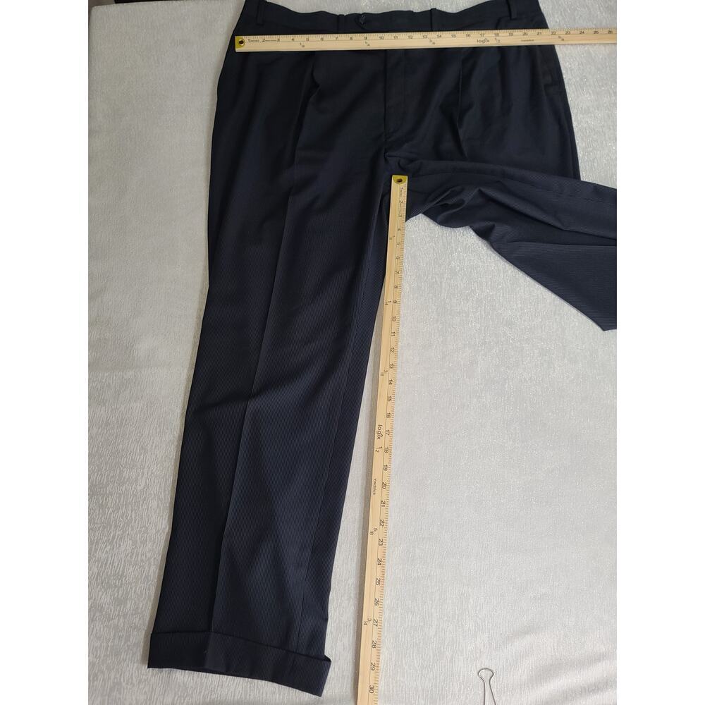 Sean John Navy blue pinstripe suit 48R Classic Boxy board room wedding guest - Picture 7 of 8